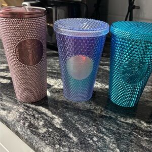 Starbucks Pink, Purple, and Teal Studded Tumblers